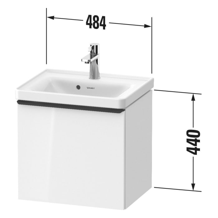 Duravit D-Neo Waschtischunterbau 48,4 x 44 cm, 1 Auszug, Griff chrom