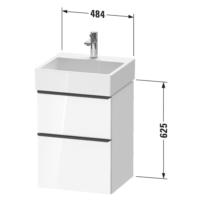 Duravit D-Neo Waschtischunterbau 48,4 x 62,5 cm, 2 Auszüge, Griff bronze gebürstet