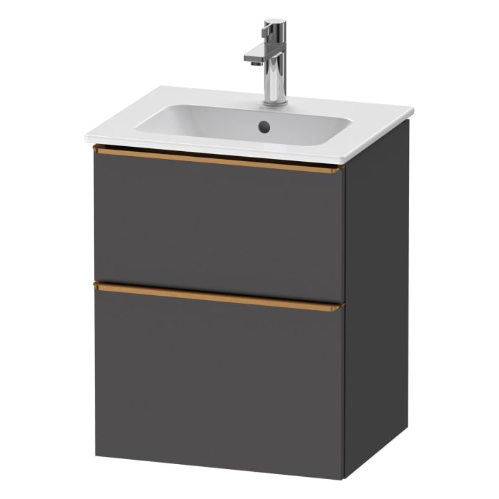 Duravit D-Neo Waschtischunterbau 51 x 62,5 cm, 2 Auszüge, Griff bronze gebürstet