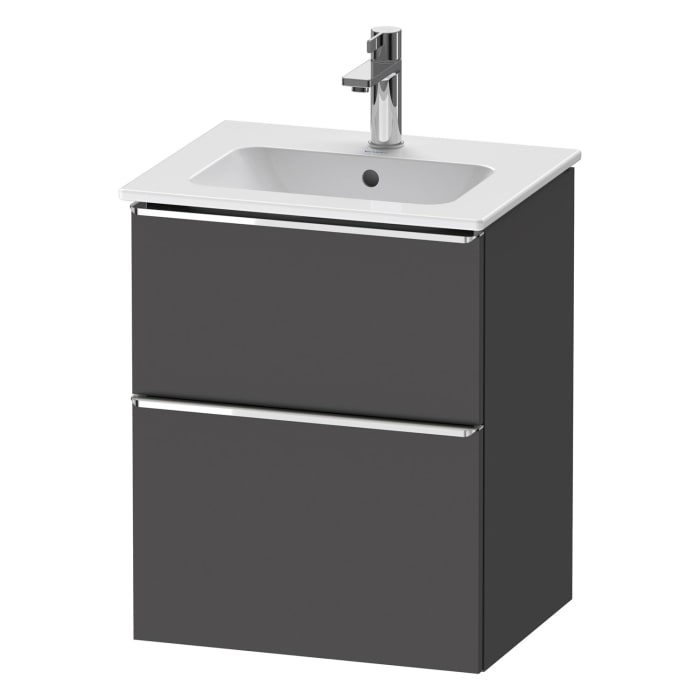 Duravit D-Neo Waschtischunterbau 51 x 62,5 cm, 2 Auszüge, Griff chrom