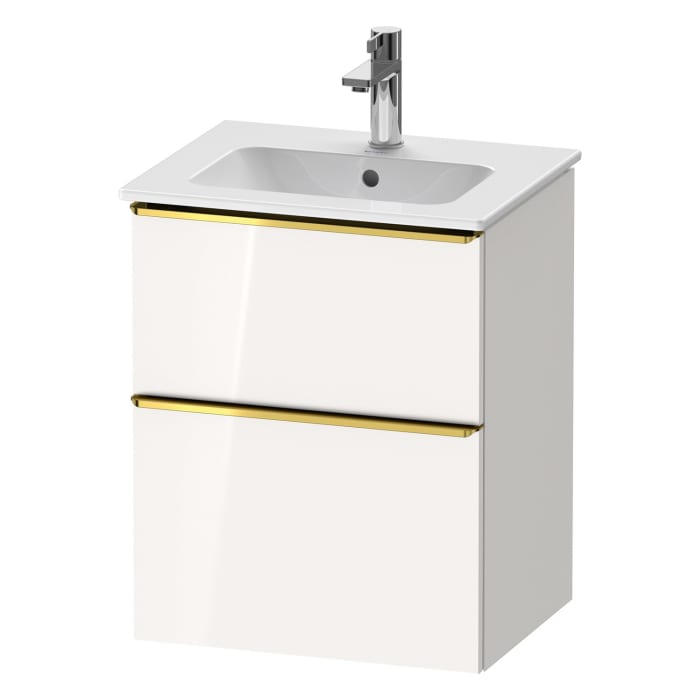 Duravit D-Neo Waschtischunterbau 51 x 62,5 cm, 2 Auszüge, Griff gold poliert