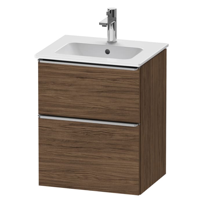 Duravit D-Neo Waschtischunterbau 51 x 62,5 cm, 2 Auszüge, Griff edelstahl gebürstet