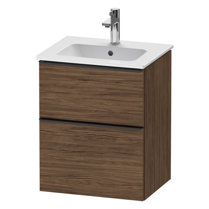 Duravit D-Neo Waschtischunterbau 51 x 62,5 cm, 2 Auszüge, Griff diamantschwarz