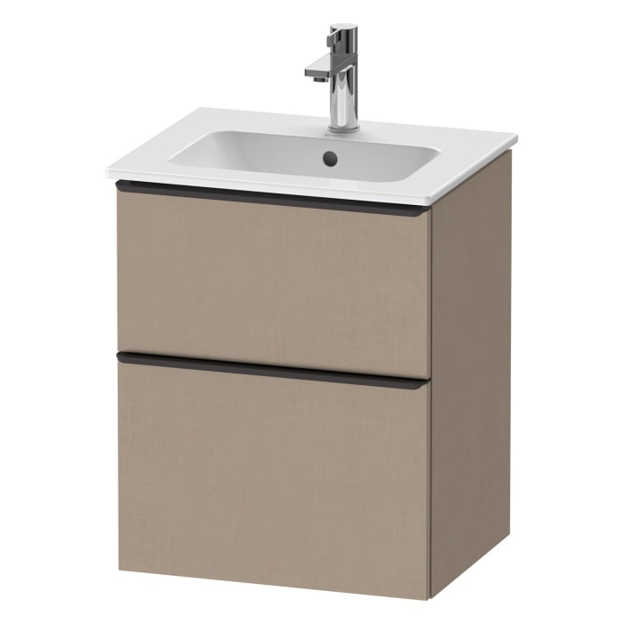 Duravit D-Neo Waschtischunterbau 51 x 62,5 cm, 2 Auszüge, Griff diamantschwarz