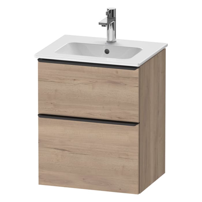 Duravit D-Neo Waschtischunterbau 51 x 62,5 cm, 2 Auszüge, Griff diamantschwarz