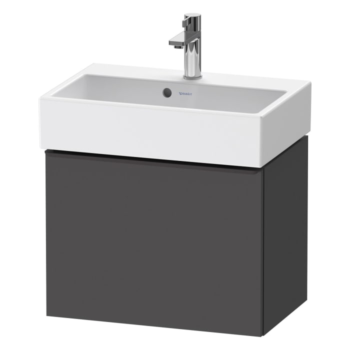 Duravit D-Neo Waschtischunterbau Compact 58,4 x 44 cm, 1 Auszug, Griff diamantschwarz
