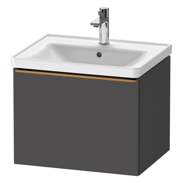 Duravit D-Neo Waschtischunterbau 58,4 x 44 cm, 1 Auszug, Griff bronze gebürstet