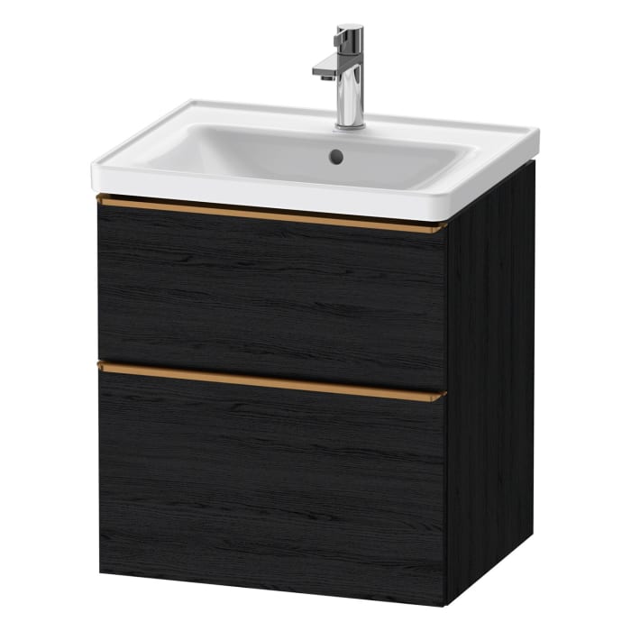 Duravit D-Neo Waschtischunterbau 58,4 x 62,5 cm, 2 Auszüge, Griff bronze gebürstet