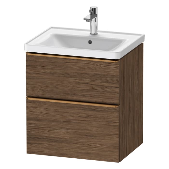 Duravit D-Neo Waschtischunterbau 58,4 x 62,5 cm, 2 Auszüge, Griff bronze gebürstet