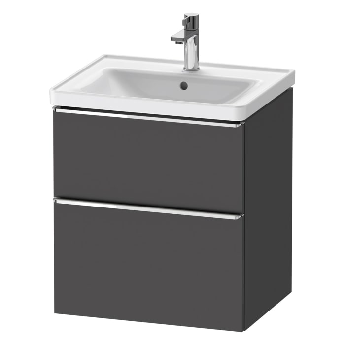Duravit D-Neo Waschtischunterbau 58,4 x 62,5 cm, 2 Auszüge, Griff chrom