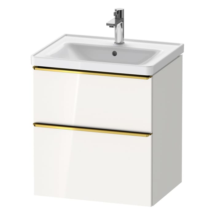 Duravit D-Neo Waschtischunterbau 58,4 x 62,5 cm, 2 Auszüge, Griff gold poliert