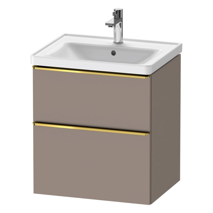 Duravit D-Neo Waschtischunterbau 58,4 x 62,5 cm, 2 Auszüge, Griff gold poliert