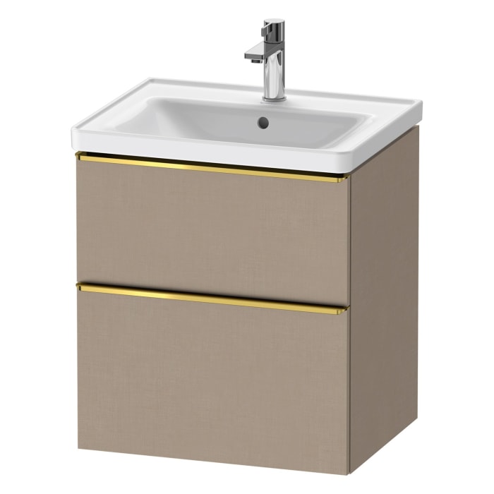 Duravit D-Neo Waschtischunterbau 58,4 x 62,5 cm, 2 Auszüge, Griff gold poliert