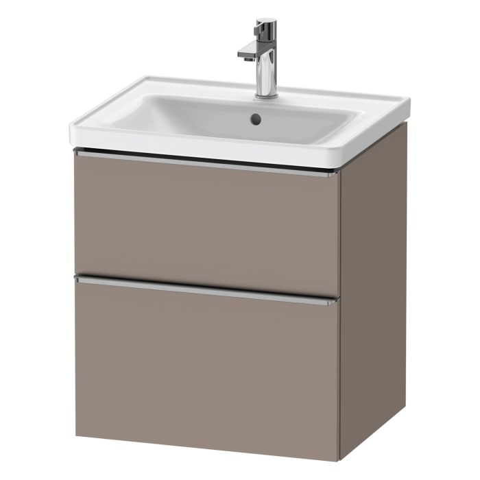 Duravit D-Neo Waschtischunterbau 58,4 x 62,5 cm, 2 Auszüge, Griff edelstahl gebürstet