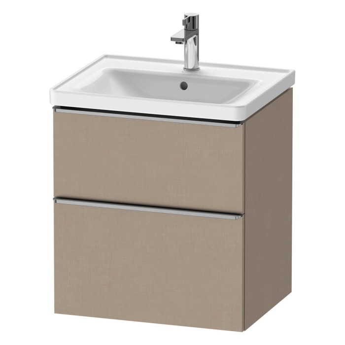 Duravit D-Neo Waschtischunterbau 58,4 x 62,5 cm, 2 Auszüge, Griff edelstahl gebürstet