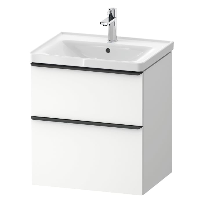 Duravit D-Neo Waschtischunterbau 58,4 x 62,5 cm, 2 Auszüge, Griff diamantschwarz