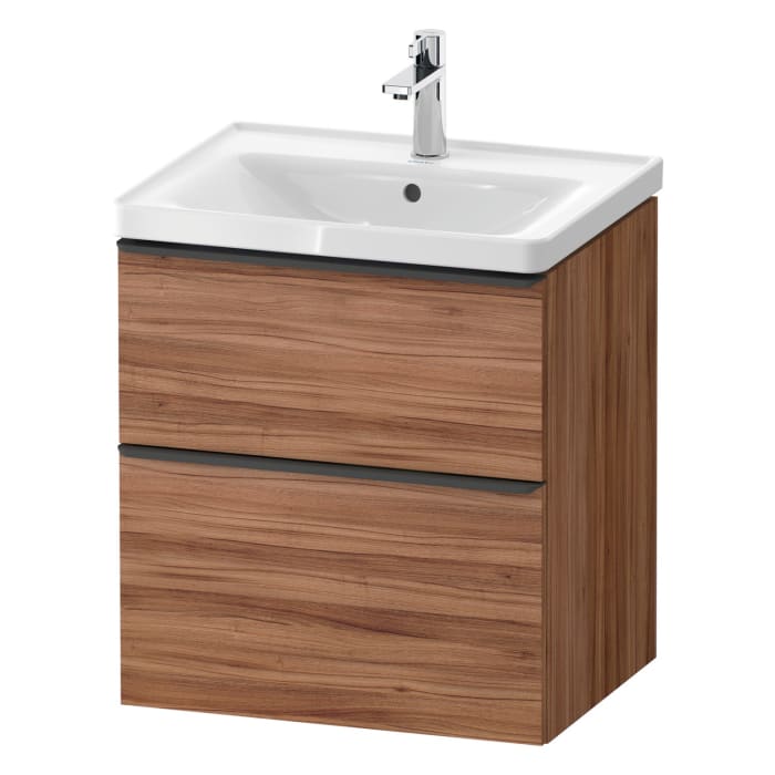 Duravit D-Neo Waschtischunterbau 58,4 x 62,5 cm, 2 Auszüge, Griff diamantschwarz