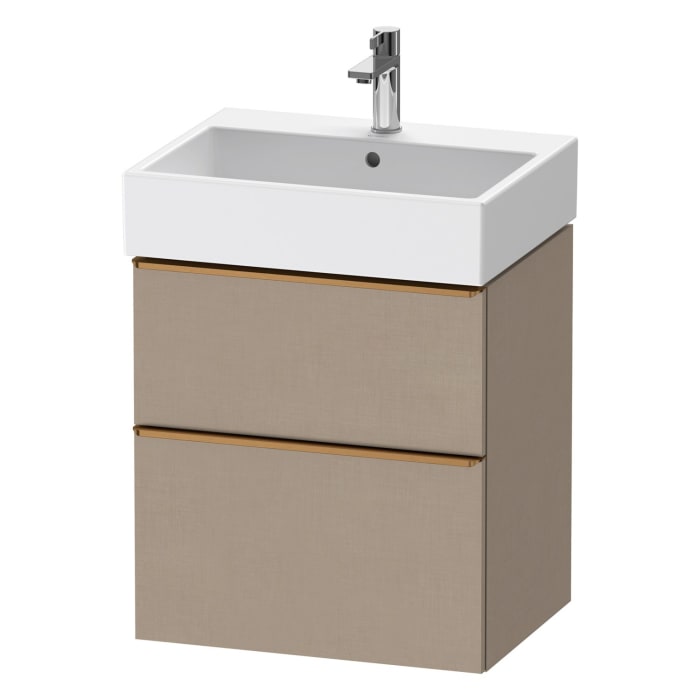 Duravit D-Neo Waschtischunterbau 58,4 x 62,5 cm, 2 Auszüge, Griff bronze gebürstet