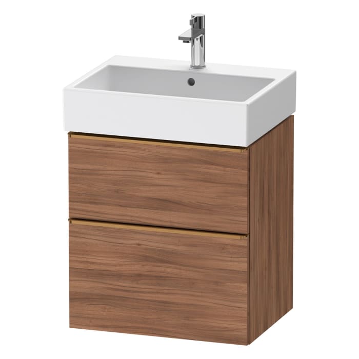 Duravit D-Neo Waschtischunterbau 58,4 x 62,5 cm, 2 Auszüge, Griff bronze gebürstet