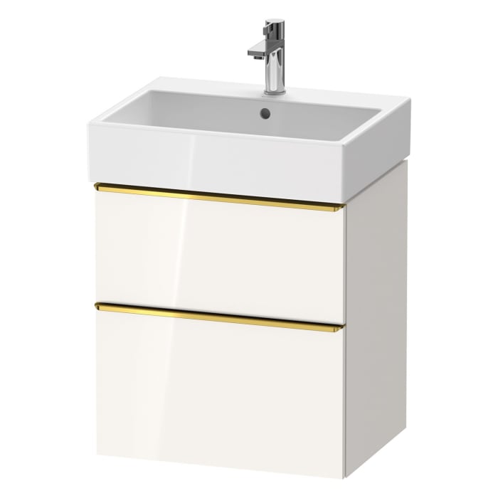 Duravit D-Neo Waschtischunterbau 58,4 x 62,5 cm, 2 Auszüge, Griff gold poliert