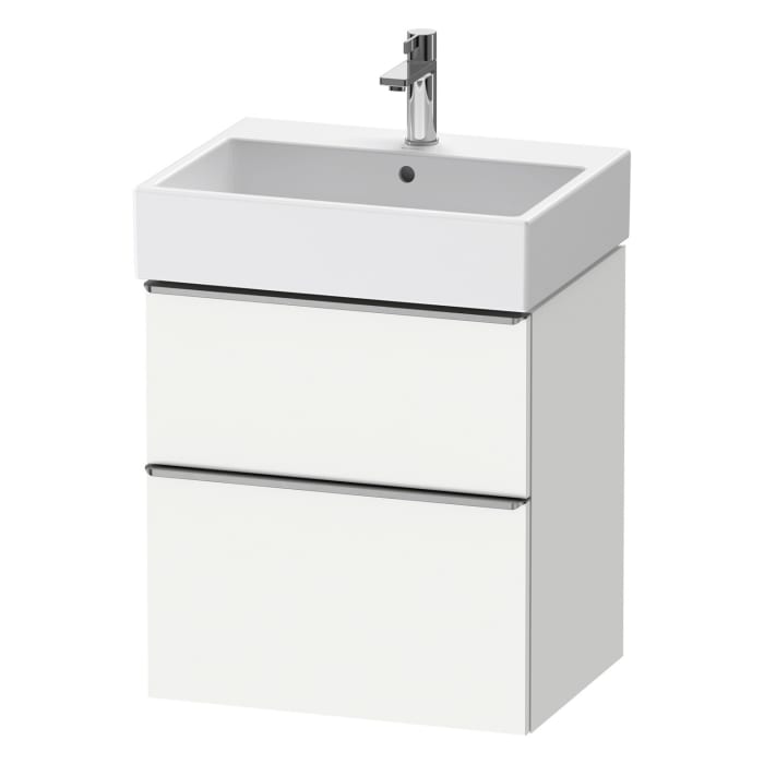 Duravit D-Neo Waschtischunterbau 58,4 x 62,5 cm, 2 Auszüge, Griff edelstahl gebürstet