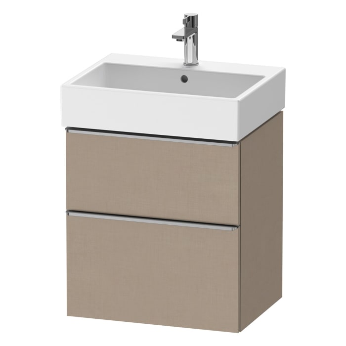 Duravit D-Neo Waschtischunterbau 58,4 x 62,5 cm, 2 Auszüge, Griff edelstahl gebürstet