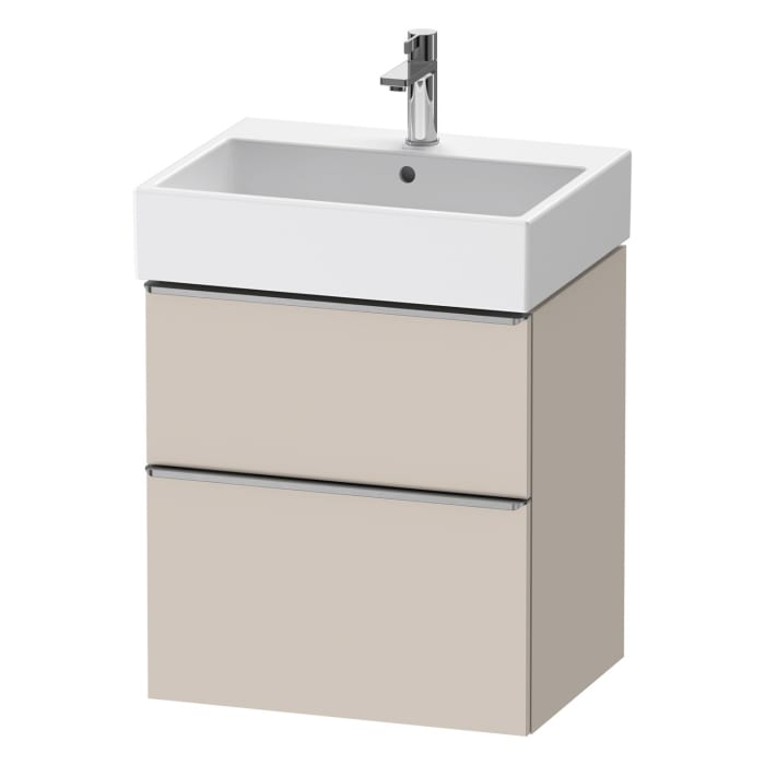 Duravit D-Neo Waschtischunterbau 58,4 x 62,5 cm, 2 Auszüge, Griff edelstahl gebürstet