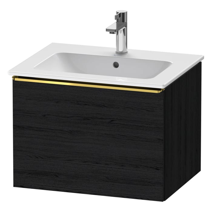 Duravit D-Neo Waschtischunterbau 61 x 44 cm, 1 Auszug, Griff gold poliert