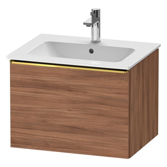 Duravit D-Neo Waschtischunterbau 61 x 44 cm, 1 Auszug, Griff gold poliert