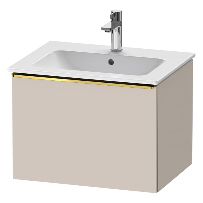 Duravit D-Neo Waschtischunterbau 61 x 44 cm, 1 Auszug, Griff gold poliert