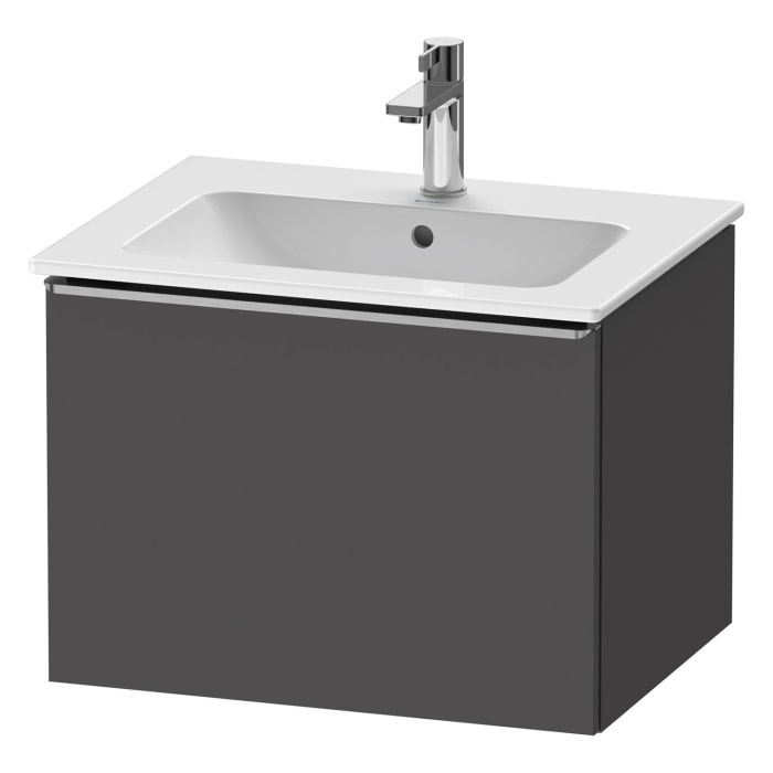 Duravit D-Neo Waschtischunterbau 61 x 44 cm, 1 Auszug, Griff edelstahl gebürstet