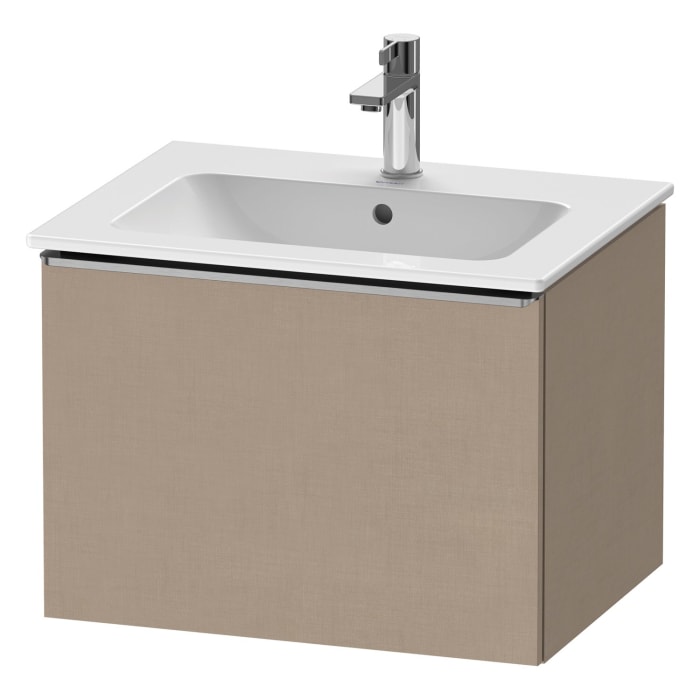 Duravit D-Neo Waschtischunterbau 61 x 44 cm, 1 Auszug, Griff edelstahl gebürstet