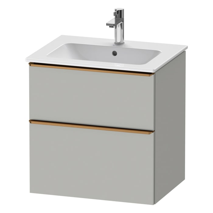 Duravit D-Neo Waschtischunterbau 61 x 62,5 cm, 2 Auszüge, Griff bronze gebürstet