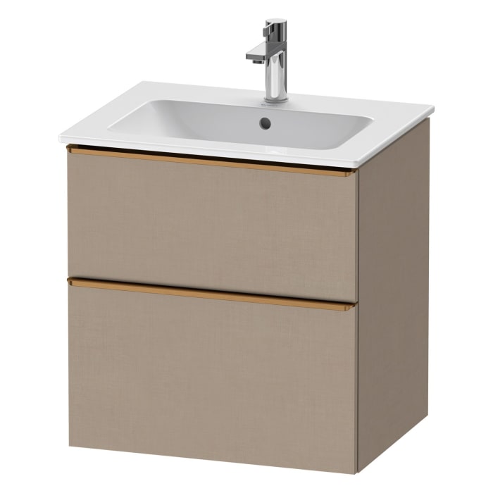 Duravit D-Neo Waschtischunterbau 61 x 62,5 cm, 2 Auszüge, Griff bronze gebürstet