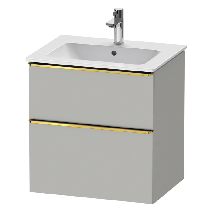 Duravit D-Neo Waschtischunterbau 61 x 62,5 cm, 2 Auszüge, Griff gold poliert