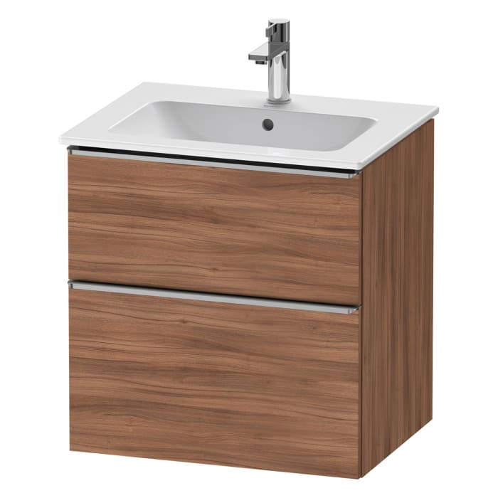 Duravit D-Neo Waschtischunterbau 61 x 62,5 cm, 2 Auszüge, Griff edelstahl gebürstet