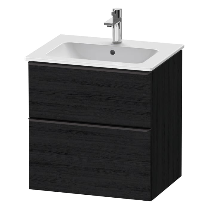 Duravit D-Neo Waschtischunterbau 61 x 62,5 cm, 2 Auszüge, Griff diamantschwarz