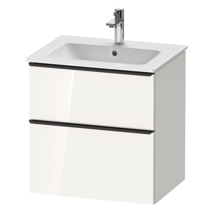 Duravit D-Neo Waschtischunterbau 61 x 62,5 cm, 2 Auszüge, Griff diamantschwarz