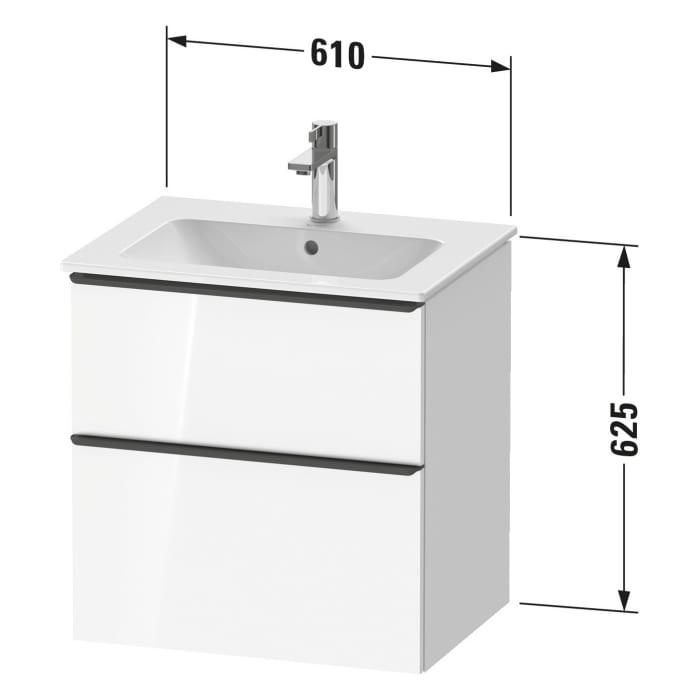Duravit D-Neo Waschtischunterbau 61 x 62,5 cm, 2 Auszüge, Griff bronze gebürstet