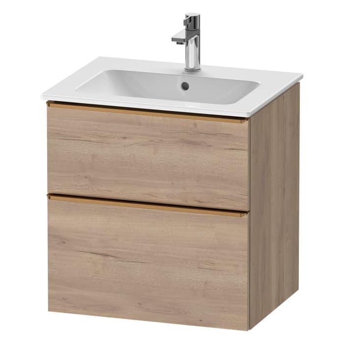 Duravit D-Neo Waschtischunterbau 61 x 62,5 cm, 2 Auszüge, Griff bronze gebürstet