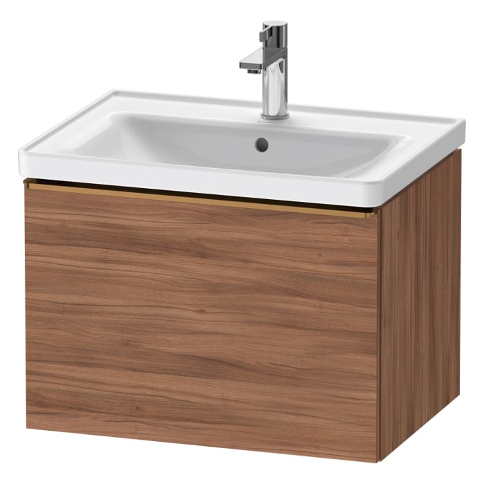 Duravit D-Neo Waschtischunterbau 63,4 x 44 cm, 1 Auszug, Griff bronze gebürstet