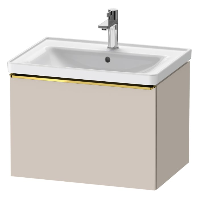 Duravit D-Neo Waschtischunterbau 63,4 x 44 cm, 1 Auszug, Griff gold poliert