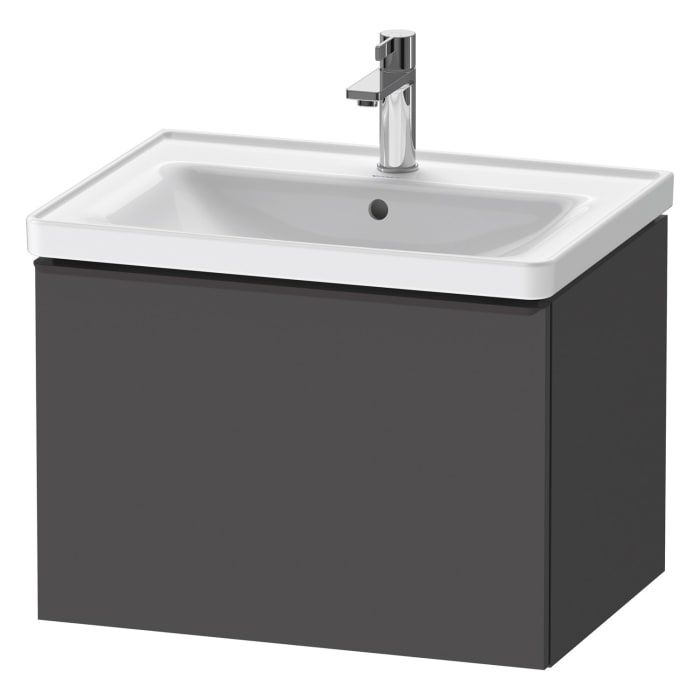 Duravit D-Neo Waschtischunterbau 63,4 x 44 cm, 1 Auszug, Griff diamantschwarz