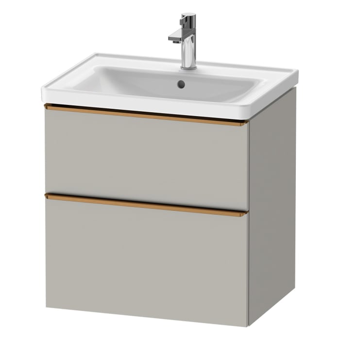 Duravit D-Neo Waschtischunterbau 63,4 x 62,5 cm, 2 Auszüge, Griff bronze gebürstet