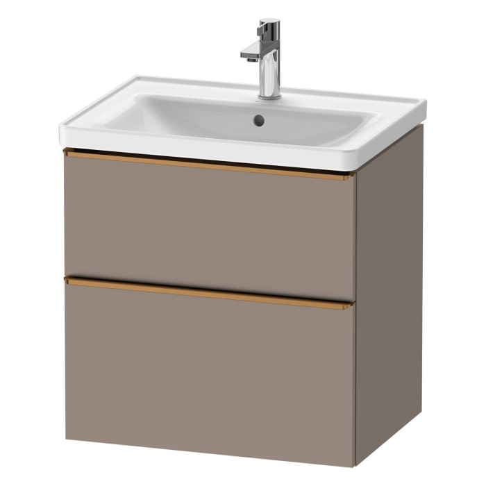 Duravit D-Neo Waschtischunterbau 63,4 x 62,5 cm, 2 Auszüge, Griff bronze gebürstet