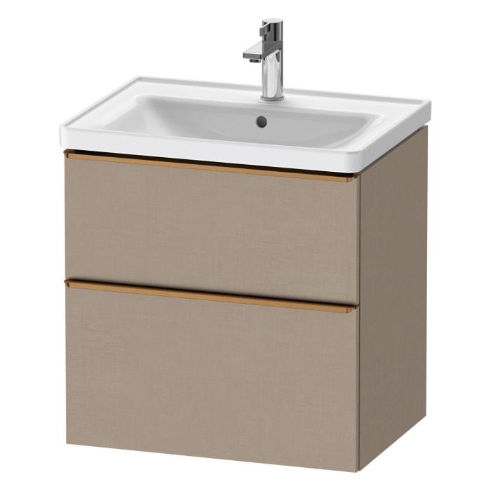 Duravit D-Neo Waschtischunterbau 63,4 x 62,5 cm, 2 Auszüge, Griff bronze gebürstet
