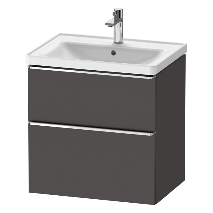 Duravit D-Neo Waschtischunterbau 63,4 x 62,5 cm, 2 Auszüge, Griff chrom