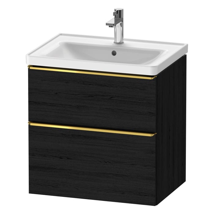 Duravit D-Neo Waschtischunterbau 63,4 x 62,5 cm, 2 Auszüge, Griff gold poliert
