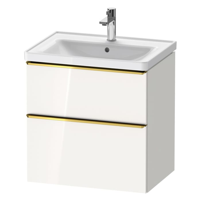 Duravit D-Neo Waschtischunterbau 63,4 x 62,5 cm, 2 Auszüge, Griff gold poliert