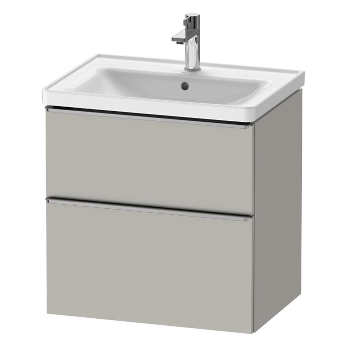 Duravit D-Neo Waschtischunterbau 63,4 x 62,5 cm, 2 Auszüge, Griff edelstahl gebürstet
